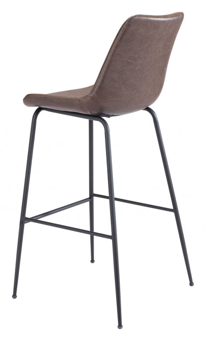 Brown and Black Top Shelf Modern Rugged Bar Chair