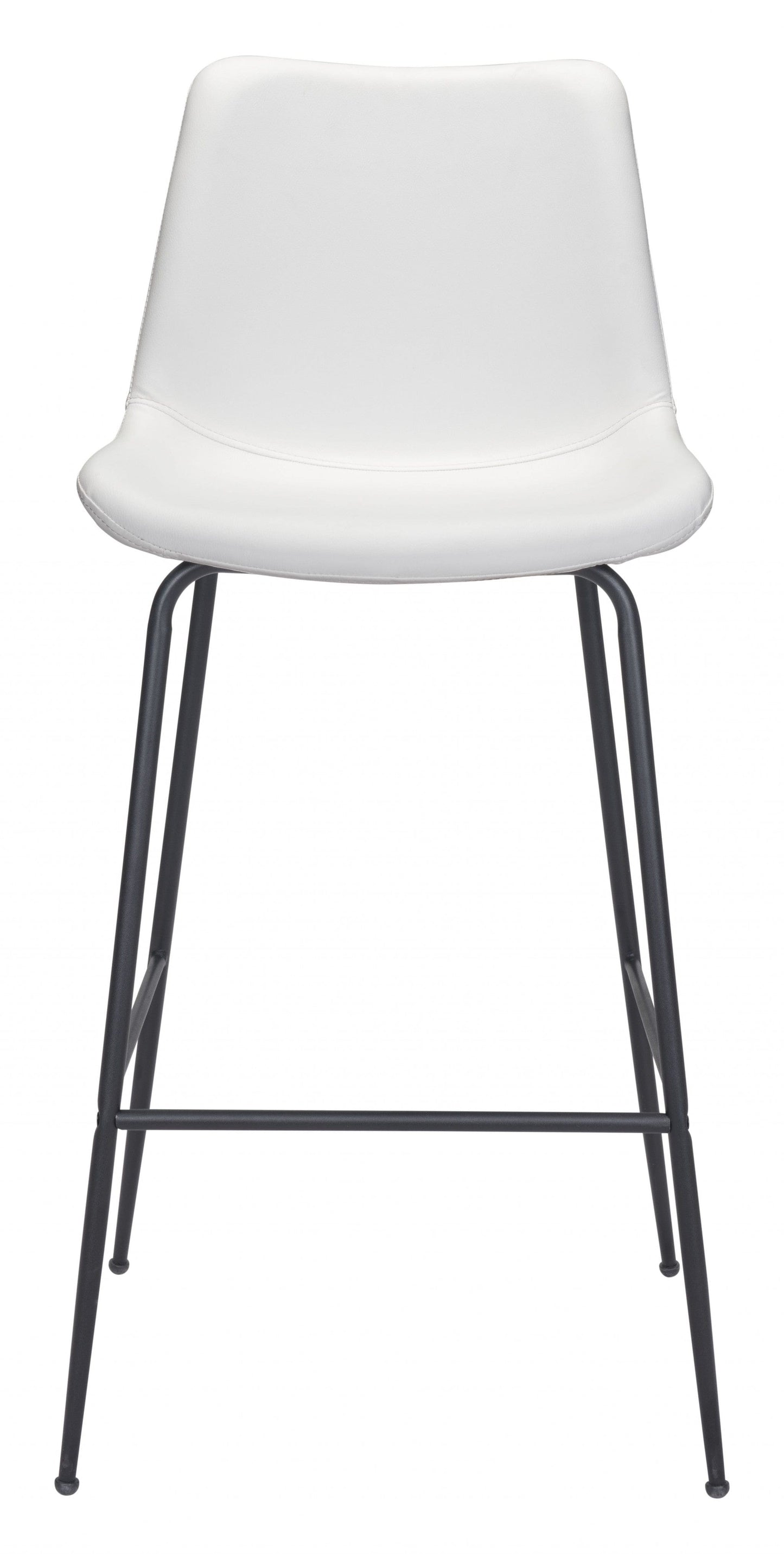 White and Black Top Shelf Modern Rugged Bar Chair