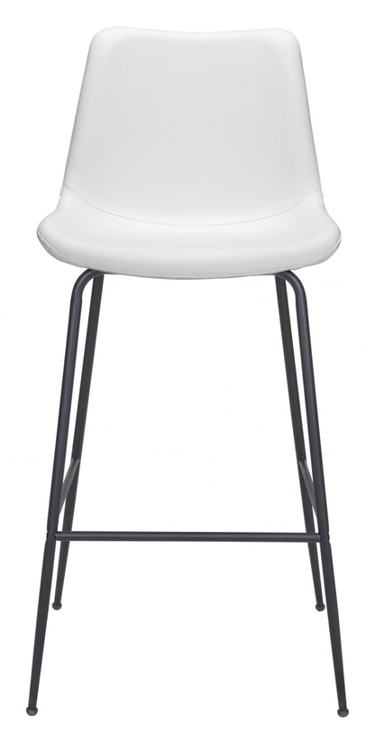 White and Black Top Shelf Modern Rugged Bar Chair