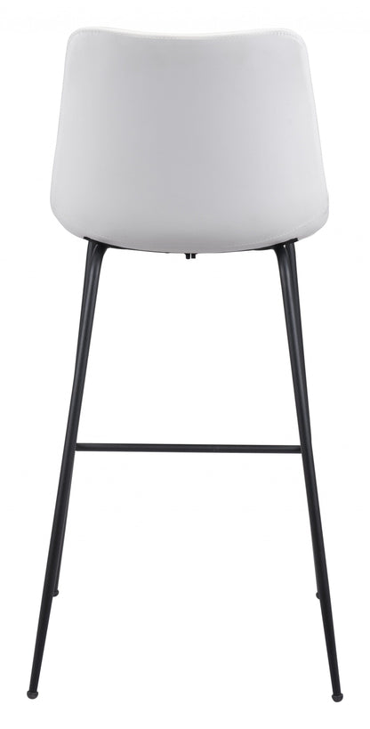 White and Black Top Shelf Modern Rugged Bar Chair