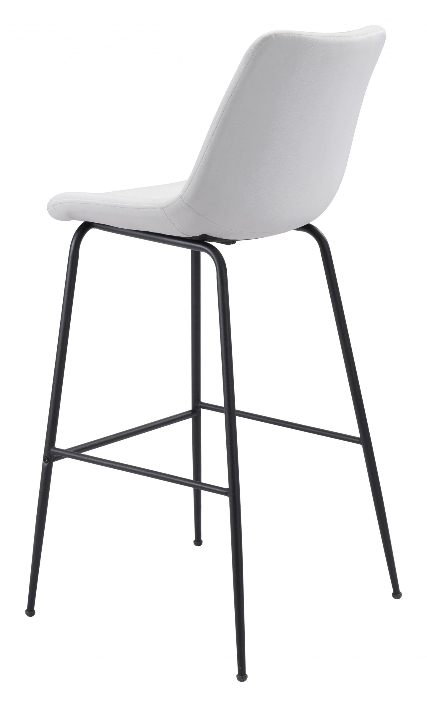 White and Black Top Shelf Modern Rugged Bar Chair
