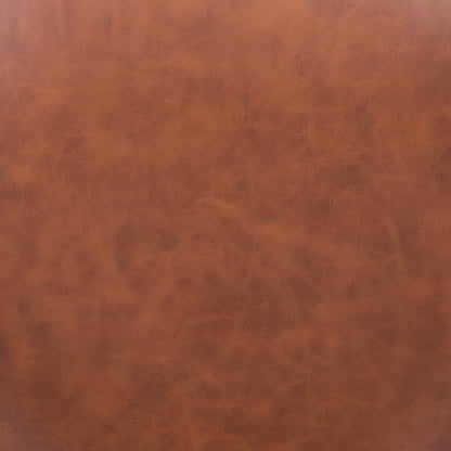 Vintage Look Brown Faux Leather Adjustable Pedestal Bar Chair