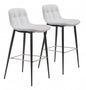 Set Of Two 40" White Steel Low Back Chairs With Footrest
