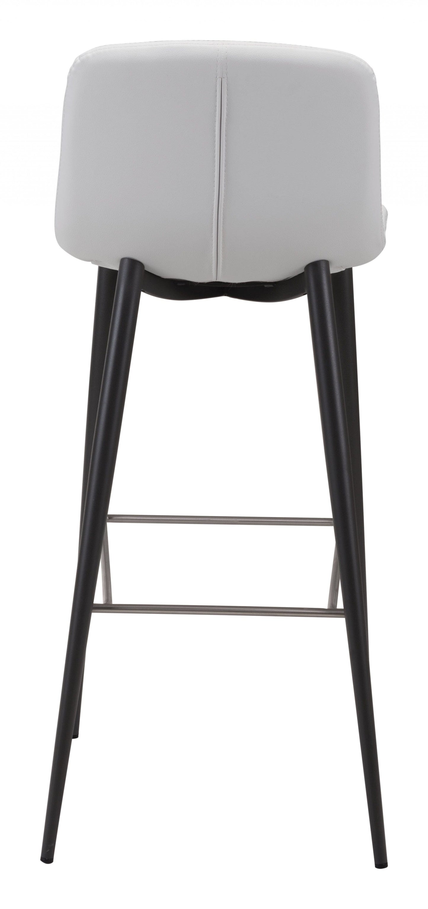 Set Of Two 40" White Steel Low Back Chairs With Footrest