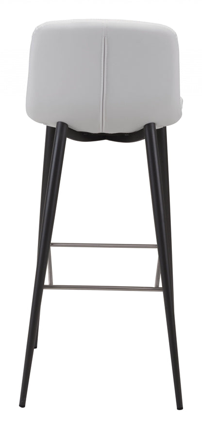 Set Of Two 40" White Steel Low Back Chairs With Footrest