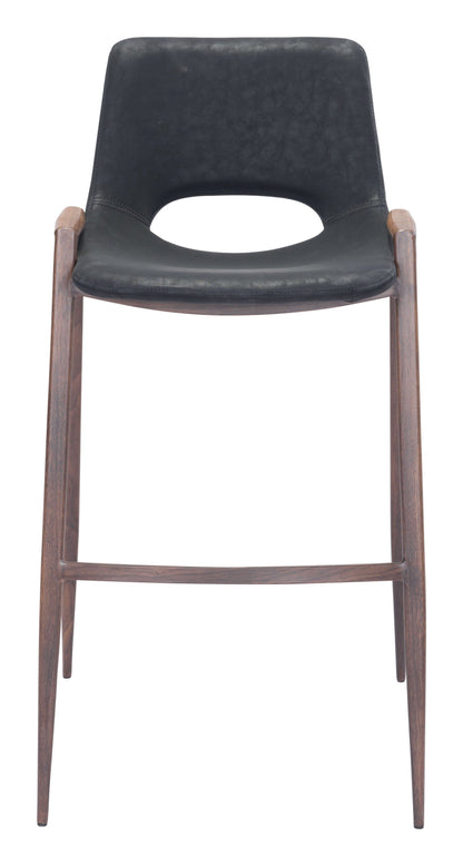 Set of Two Black Retro Modern Funk Bar Chairs