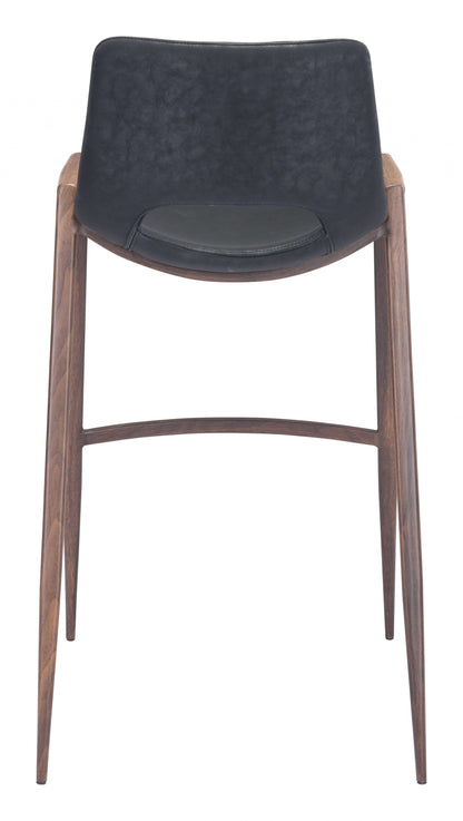 Set of Two Black Retro Modern Funk Bar Chairs