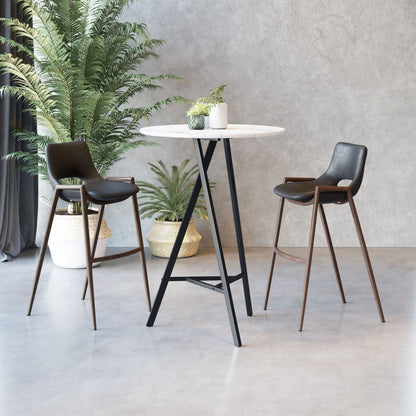 Set of Two Black Retro Modern Funk Bar Chairs