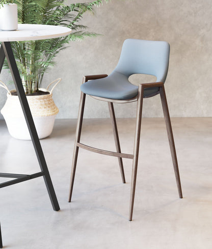 Set of Two Gray Retro Modern Funk Bar Chairs