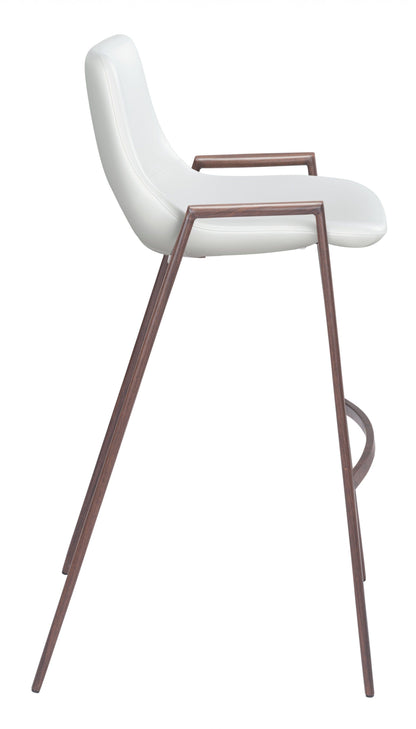 Set of Two White Retro Modern Funk Bar Chairs
