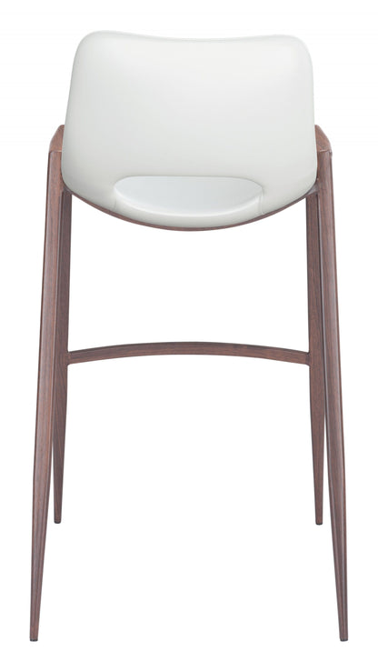 Set of Two White Retro Modern Funk Bar Chairs