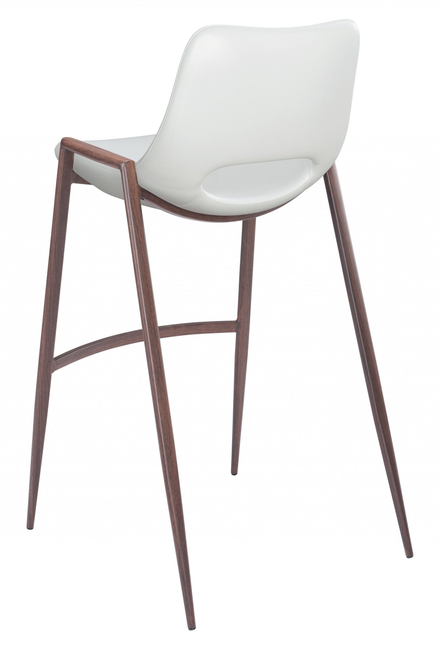 Set of Two White Retro Modern Funk Bar Chairs