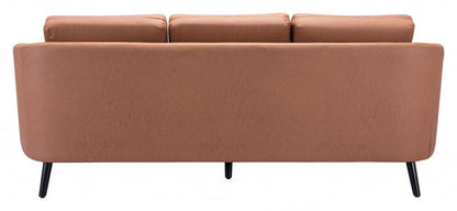 79" Brown Simplicity Faux Leather And Black Standard Sofa