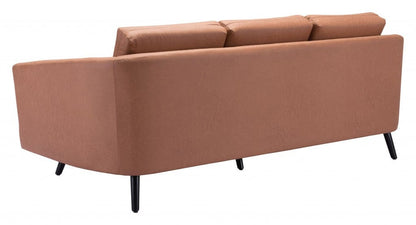 79" Brown Simplicity Faux Leather And Black Standard Sofa