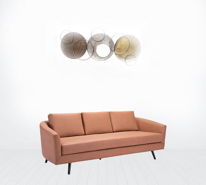 79" Brown Simplicity Faux Leather And Black Standard Sofa