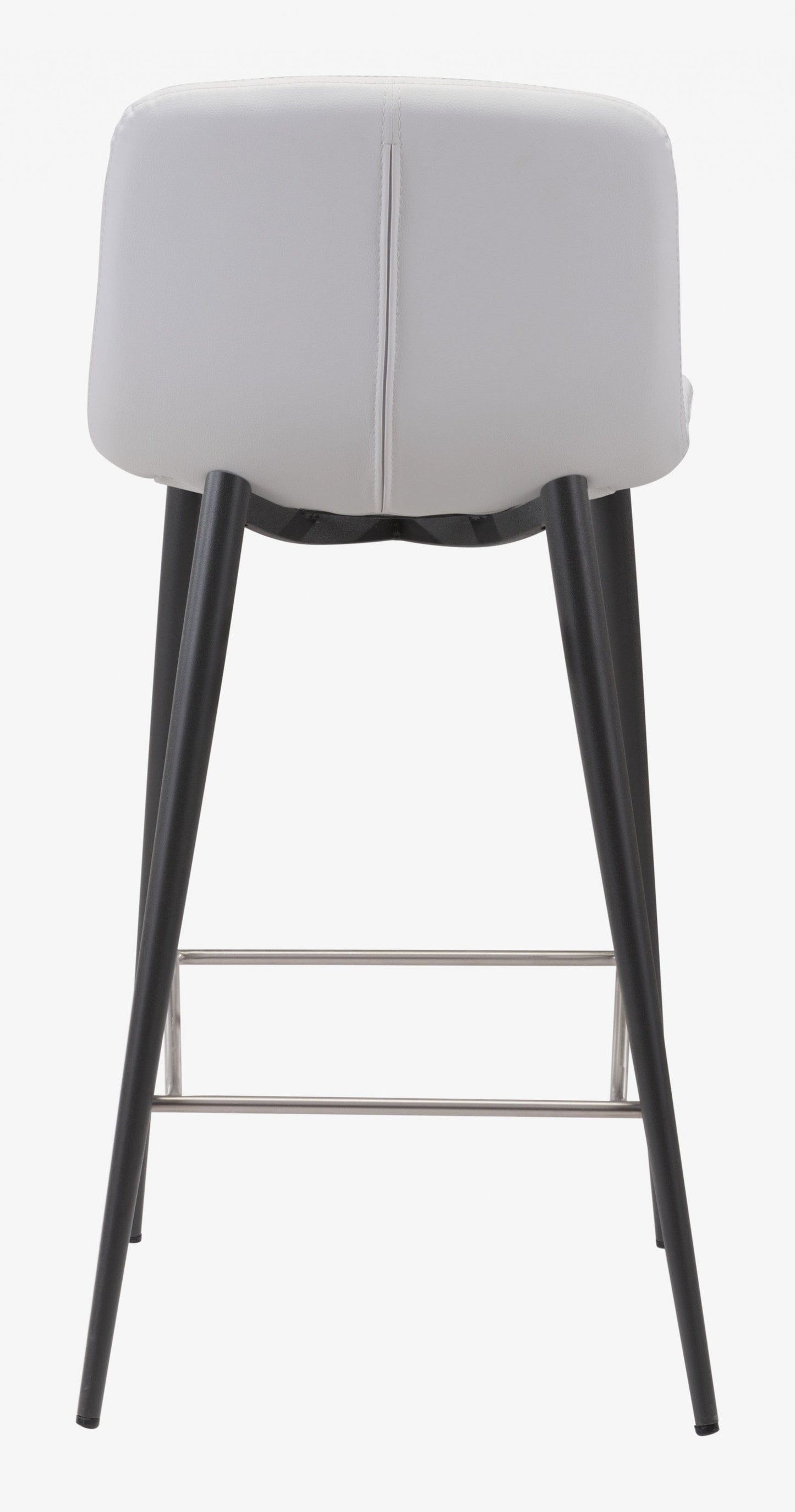 Set Of Two 36" White Steel Low Back Chairs With Footrest