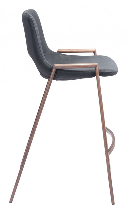 Set of Two Black Retro Modern Funk Counter Chairs