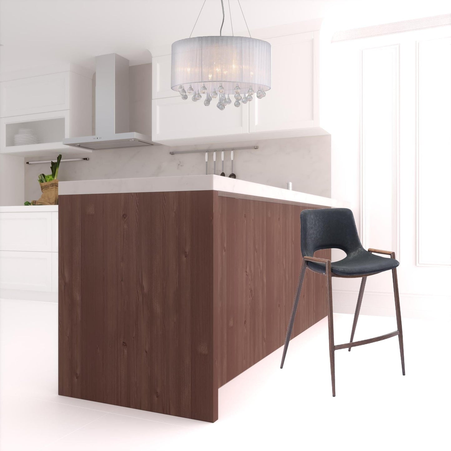 Set of Two Black Retro Modern Funk Counter Chairs