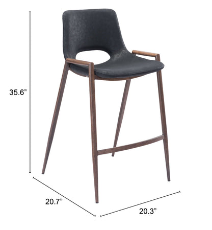 Set of Two Black Retro Modern Funk Counter Chairs