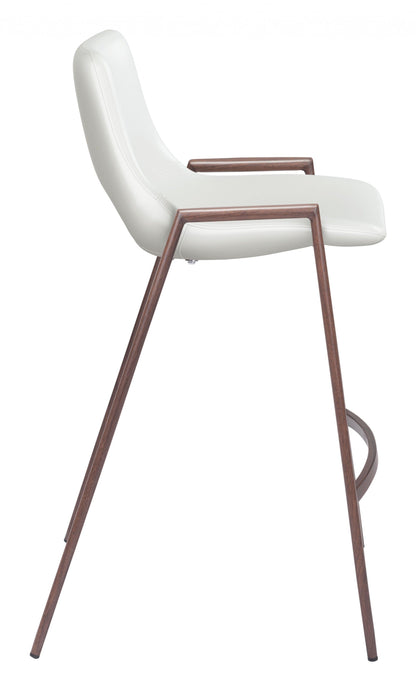 Set of Two White Retro Modern Funk Counter Chairs