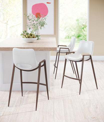 Set of Two White Retro Modern Funk Counter Chairs