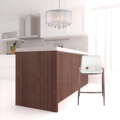 Set of Two White Retro Modern Funk Counter Chairs