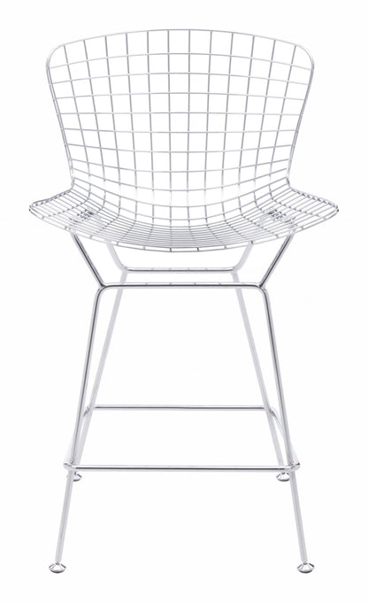 Set Of Two 36" Chrome Low Back Chairs With Footrest