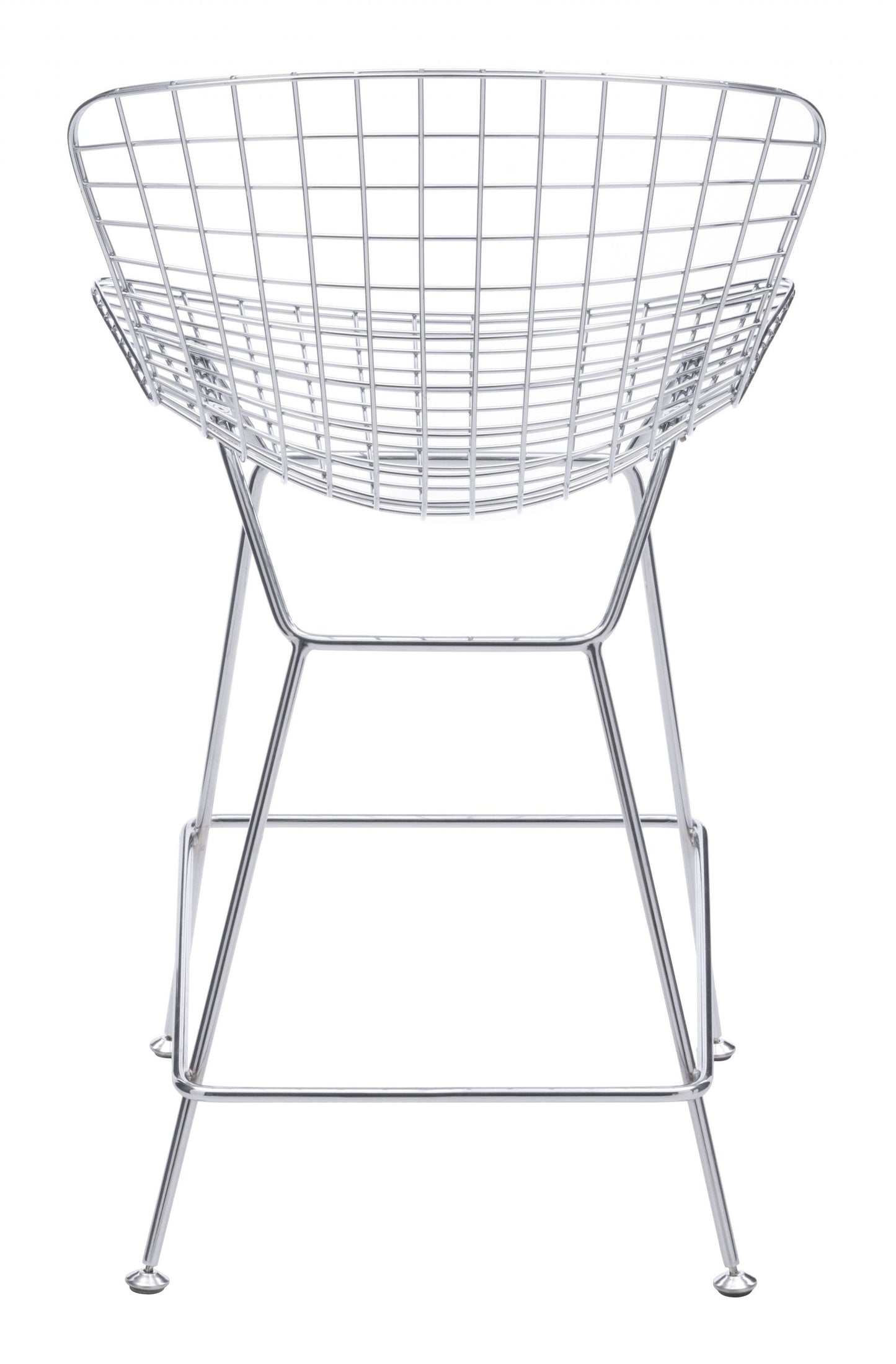 Set Of Two 36" Chrome Low Back Chairs With Footrest