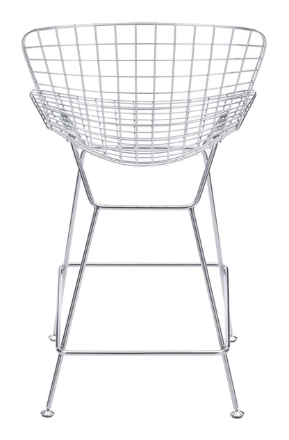 Set Of Two 36" Chrome Low Back Chairs With Footrest