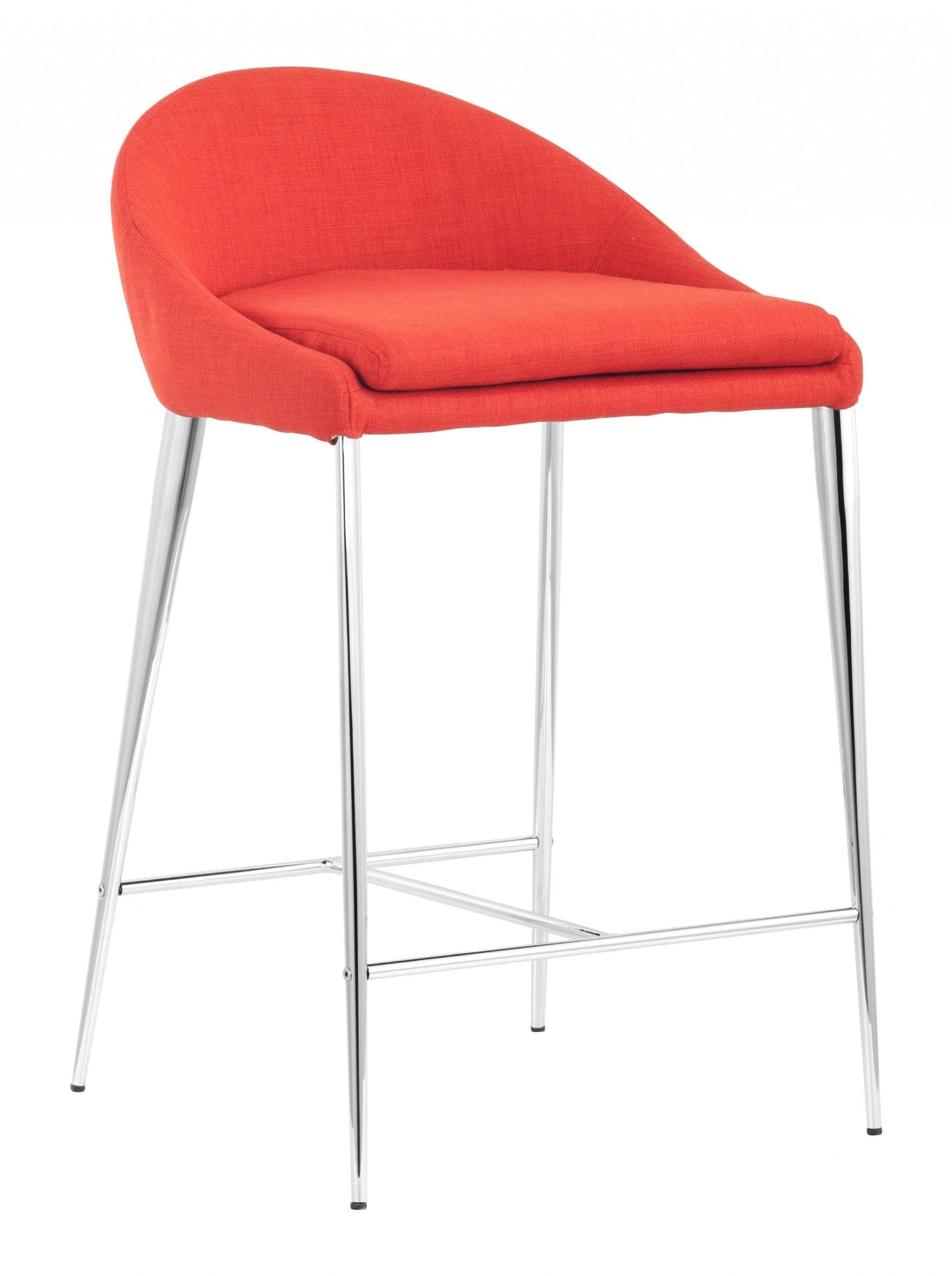 Set Of Two 30" Tangerine Low Back Chairs With Footrest