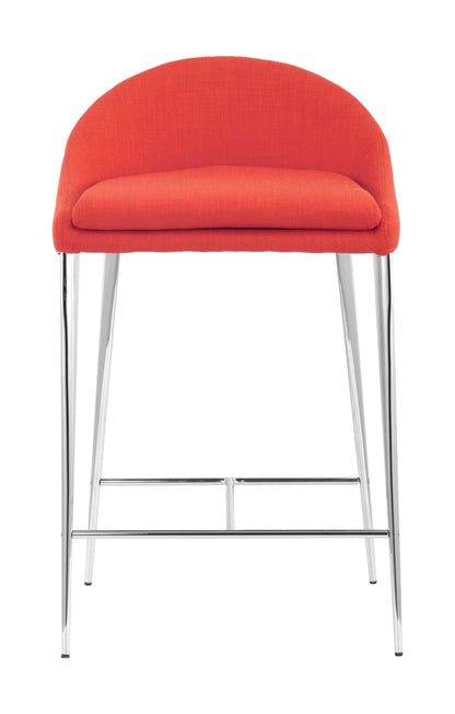 Set Of Two 30" Tangerine Low Back Chairs With Footrest