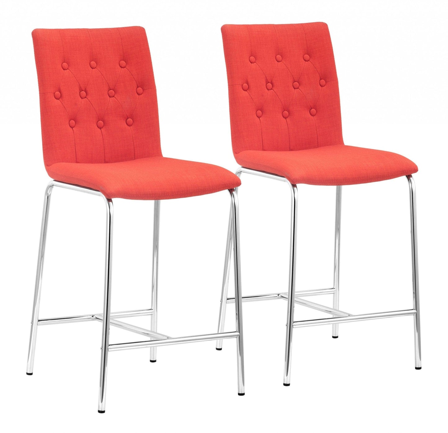 Set Of Two 39" Tangerine Low Back Chairs With Footrest