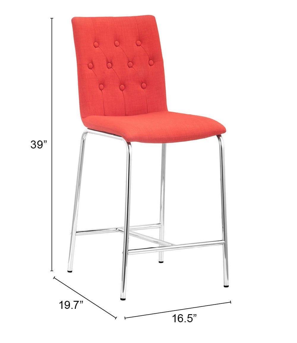 Set Of Two 39" Tangerine Low Back Chairs With Footrest