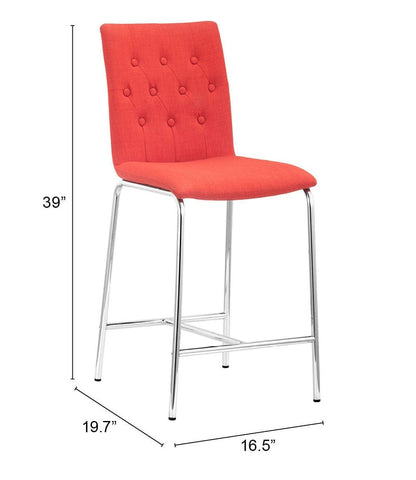 Set Of Two 39" Tangerine Low Back Chairs With Footrest