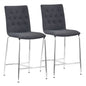 Set Of Two 39" Graphite Low Back Chairs With Footrest