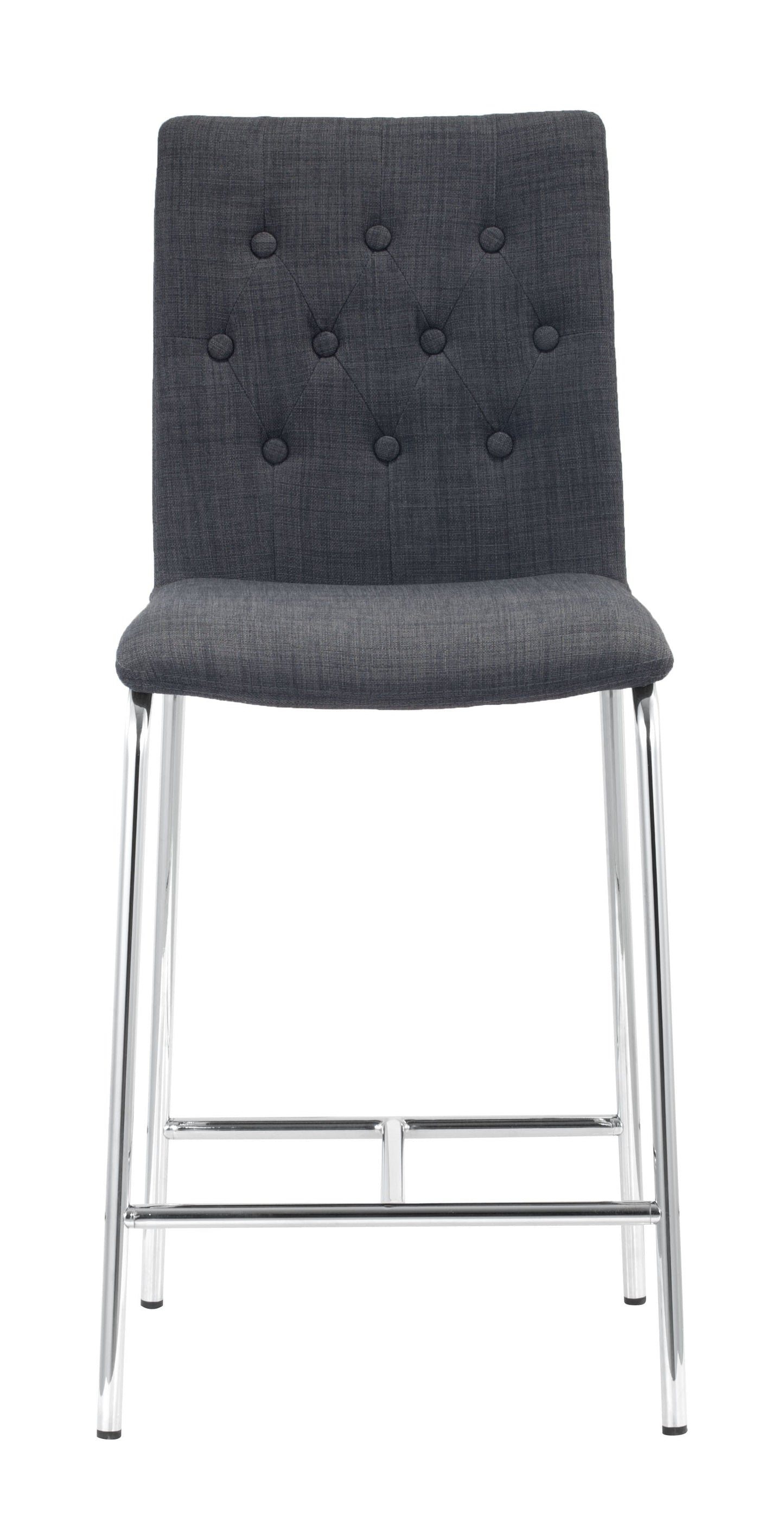 Set Of Two 39" Graphite Low Back Chairs With Footrest