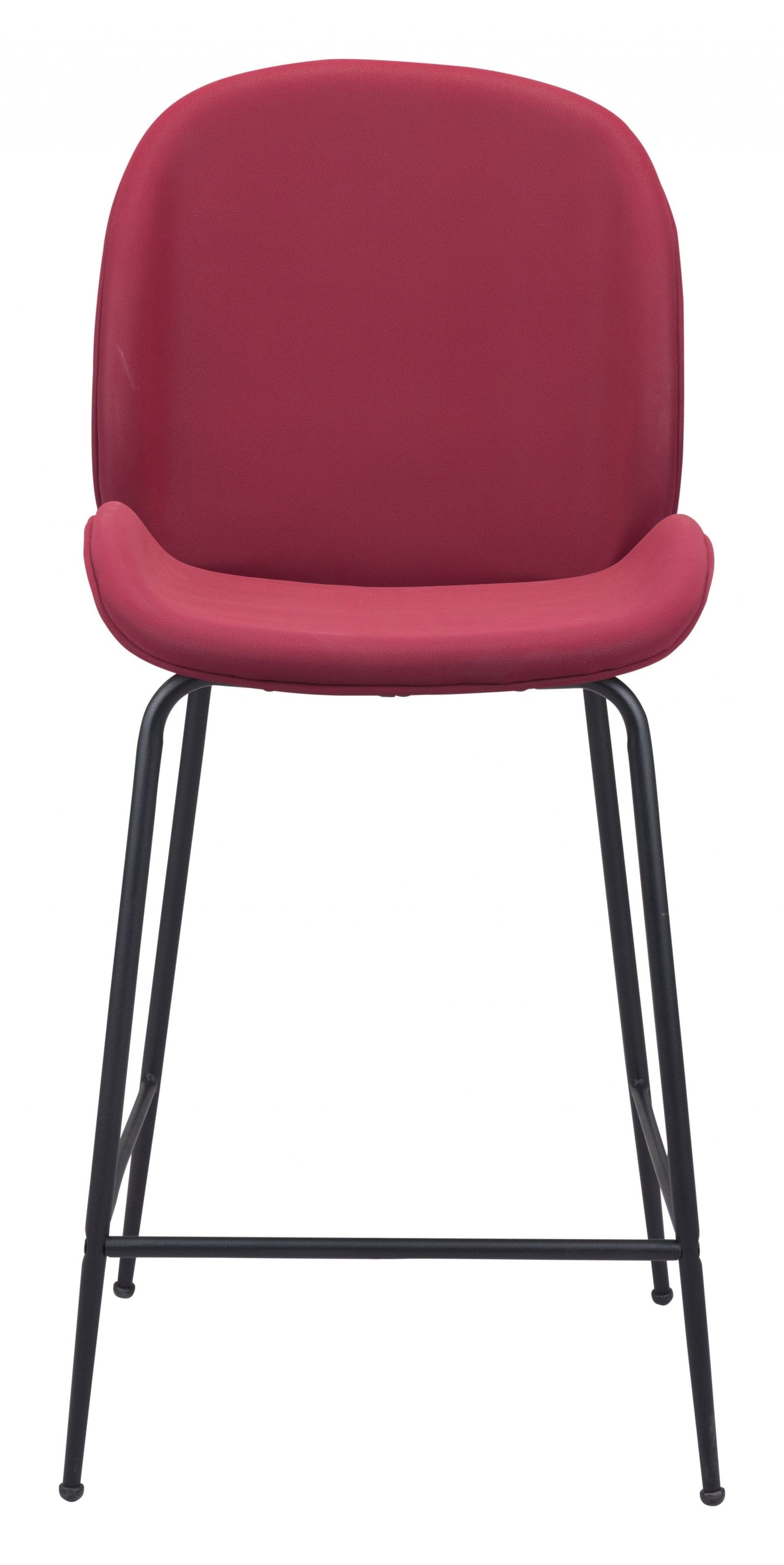 Contempo Red Velvet Counter Height Chair