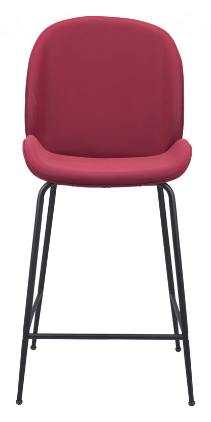 Contempo Red Velvet Counter Height Chair