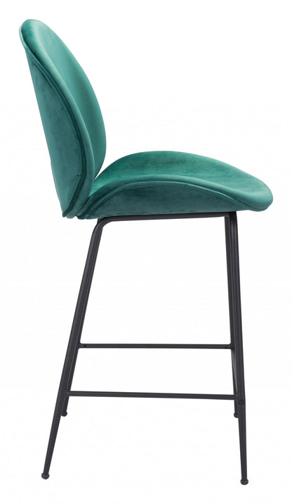 Contempo Emerald Green Velvet Counter Height Chair
