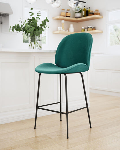 Contempo Emerald Green Velvet Counter Height Chair
