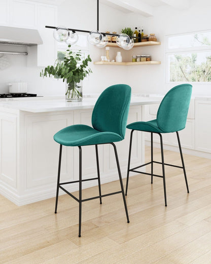 Contempo Emerald Green Velvet Counter Height Chair