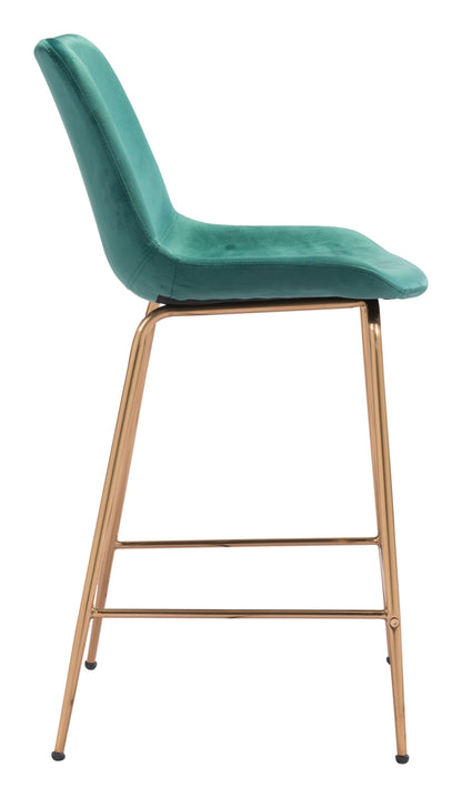 39" Green Steel Low Back Chair With Footrest