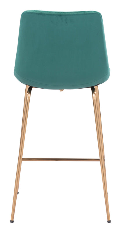 39" Green Steel Low Back Chair With Footrest