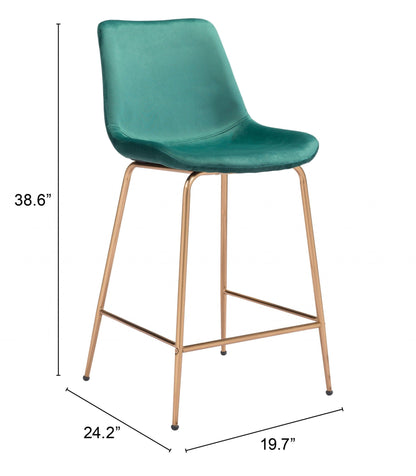 39" Green Steel Low Back Chair With Footrest