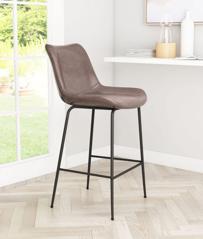 Brown and Black Top Shelf Modern Rugged Counter Chair