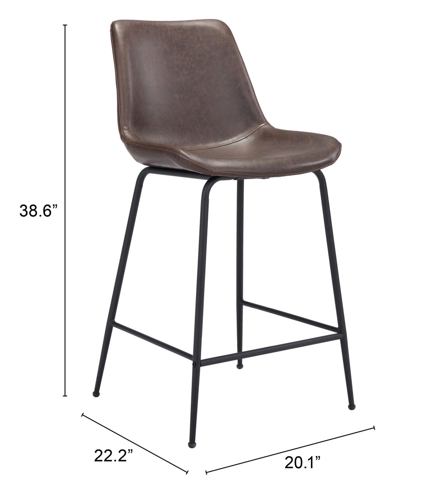 Brown and Black Top Shelf Modern Rugged Counter Chair