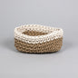 White and Beige Crochet Planter