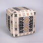 Shades of Brown Tribal Print Woven Pouf Ottoman