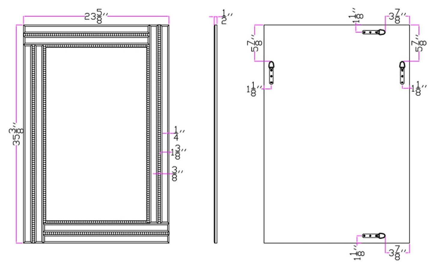 Silver Beaded Frame Mirror