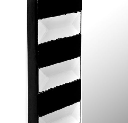 Black and White Striped Mirror